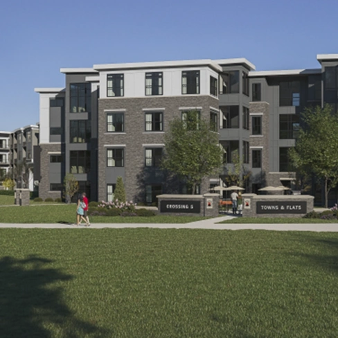 Crossing 5 Towns and Flats exterior rendering drawing