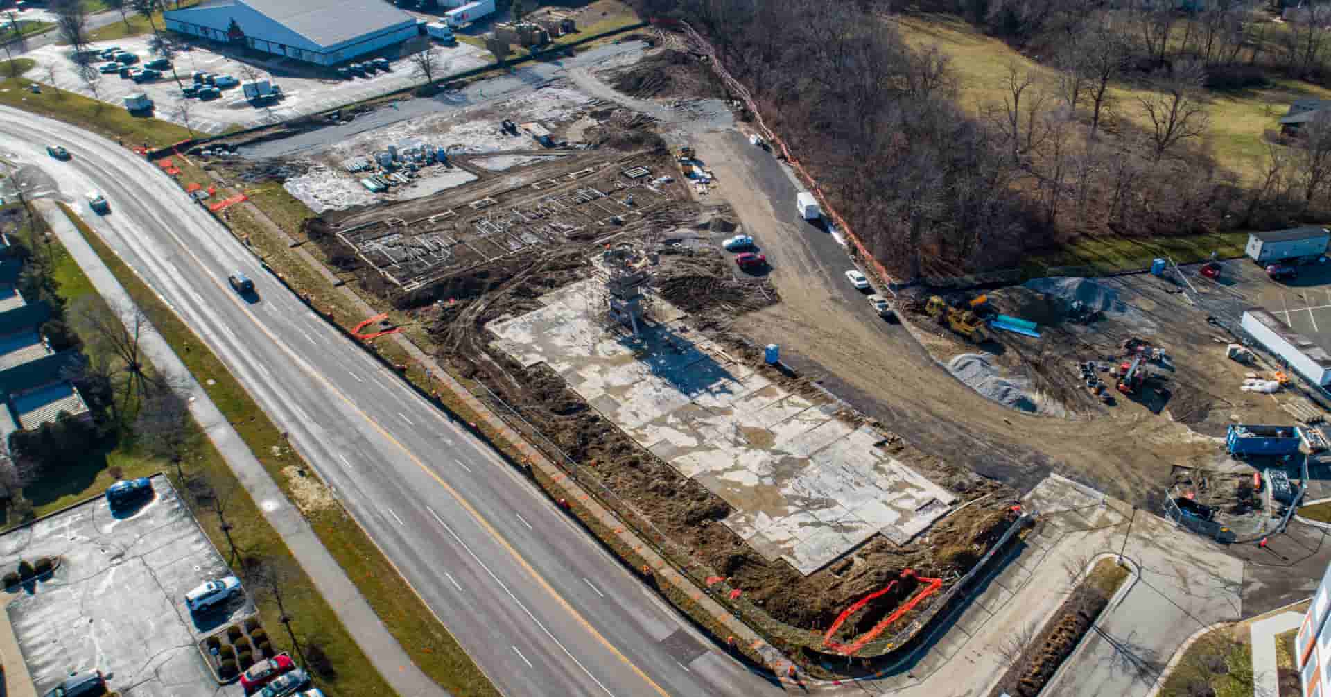 Lakeside Apartment Aerial Construction View