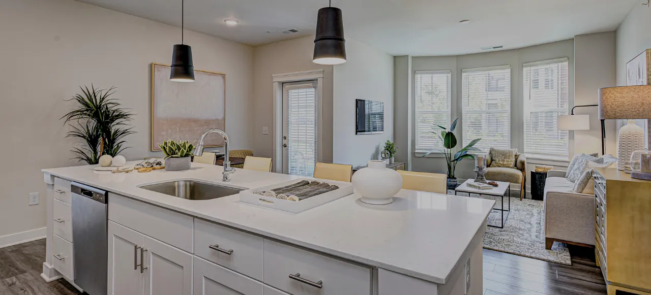 open concept kitchen from Wheelhouse Apartments