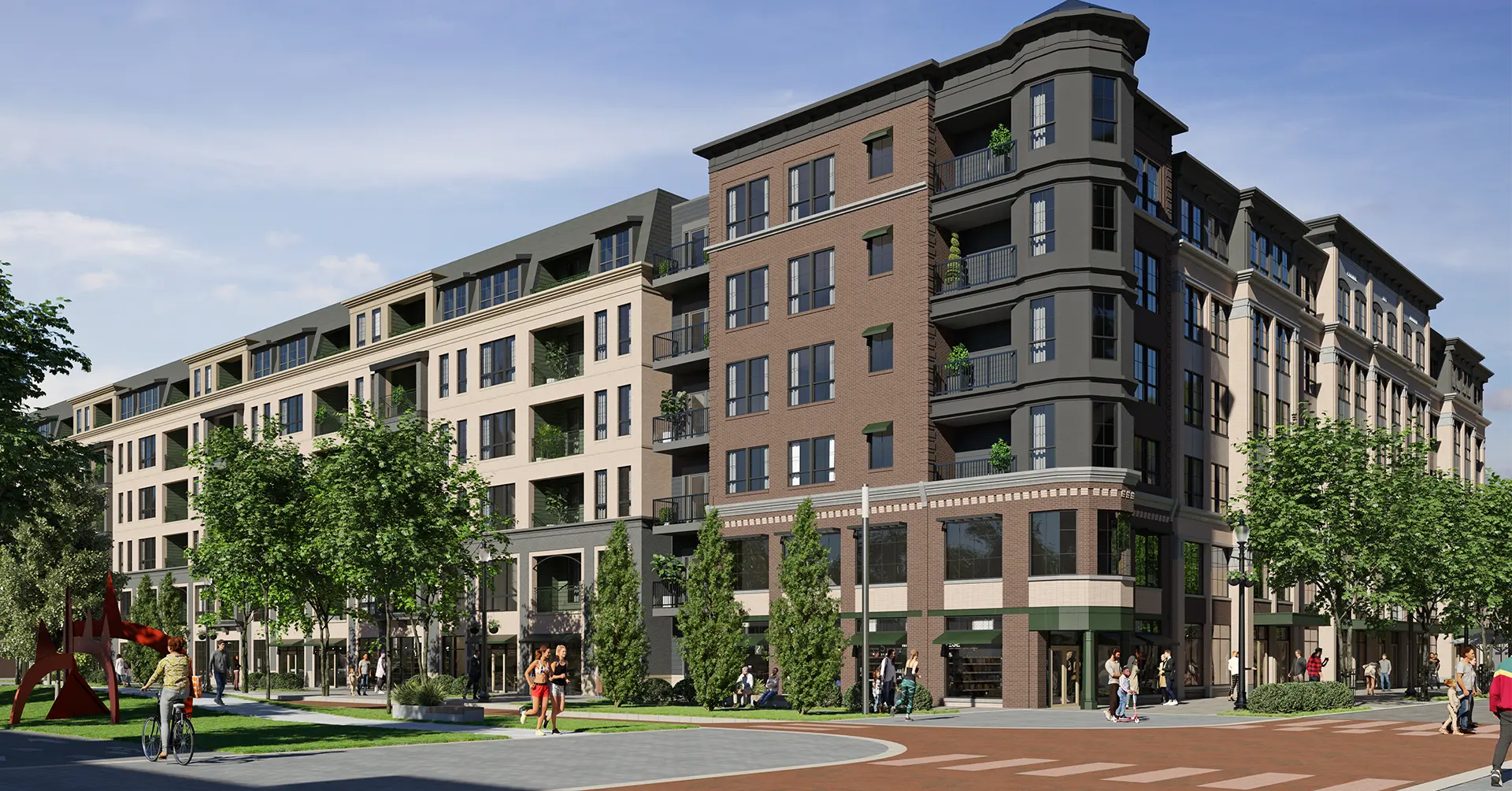 Exterior of Monon Square Apartments