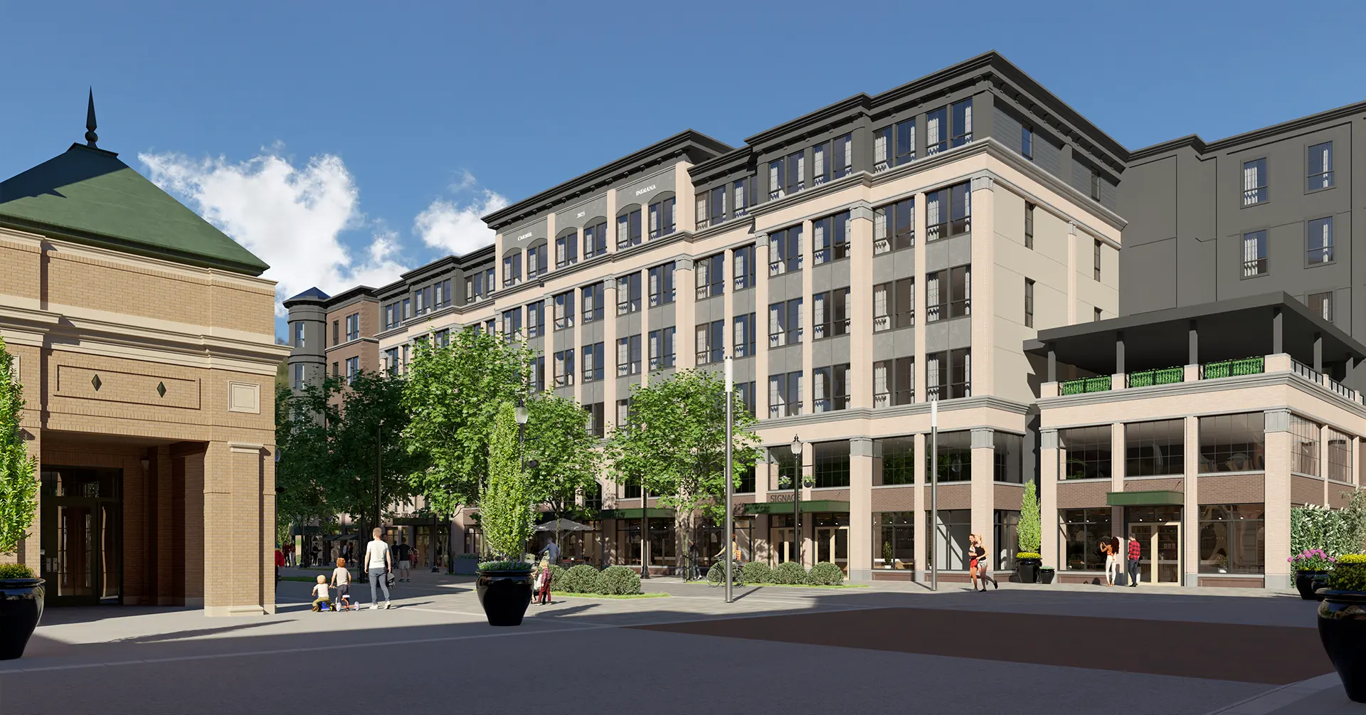 Exterior of Monon Square Apartments
